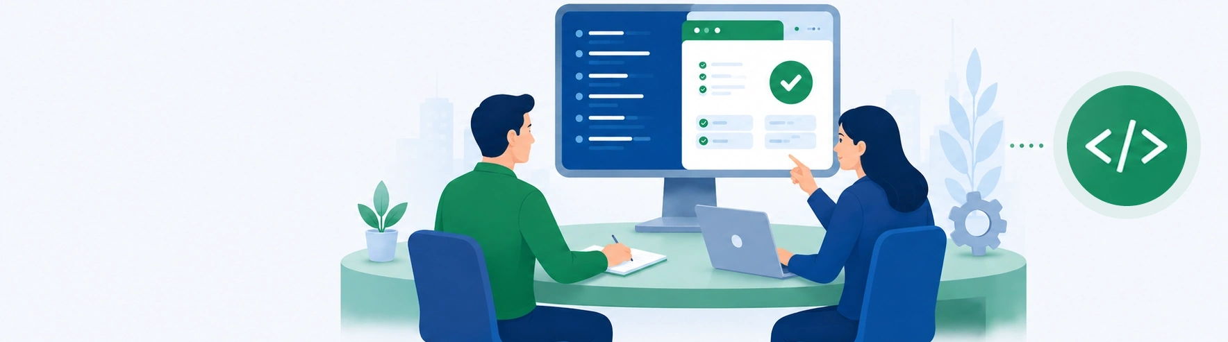 Build — developer working at a desk